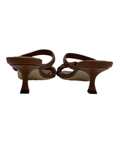 JIMMY CHOO（ジミーチュウ）JIMMY CHOO (ジミーチュウ) レザーサンダル ブラウン サイズ:38.5の古着・服飾アイテム