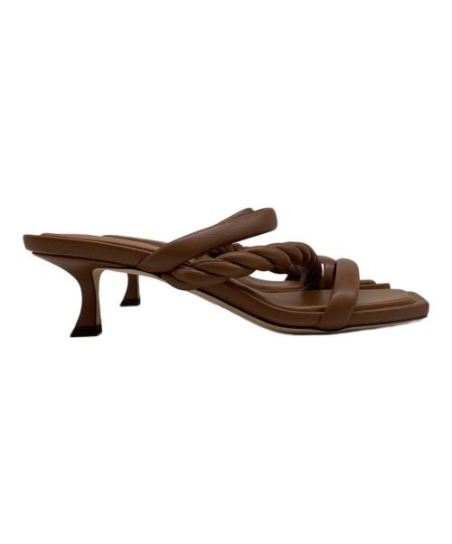 JIMMY CHOO（ジミーチュウ）JIMMY CHOO (ジミーチュウ) レザーサンダル ブラウン サイズ:38.5の古着・服飾アイテム