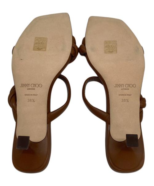 JIMMY CHOO（ジミーチュウ）JIMMY CHOO (ジミーチュウ) レザーサンダル ブラウン サイズ:38.5の古着・服飾アイテム