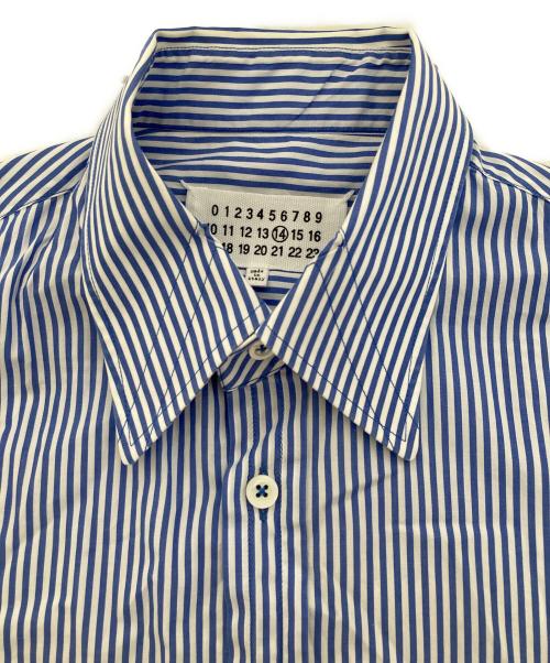 Maison Margiela（メゾンマルジェラ）Maison Margiela (メゾンマルジェラ) ストライプシャツ ブルー サイズ:39の古着・服飾アイテム