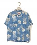 Duke Kahanamokuデュークカハナモク）の古着「アロハシャツ　INDIGO COTTON HAWAIIAN SHIRT “DUKE'S PINEAPPLE”　DK39045」｜ブルー