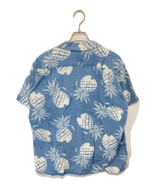 Duke Kahanamoku（デュークカハナモク）Duke Kahanamoku (デュークカハナモク) アロハシャツ　INDIGO COTTON HAWAIIAN SHIRT “DUKE'S PINEAPPLE”　DK39045 ブルー サイズ:Mの古着・服飾アイテム