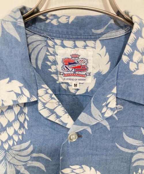Duke Kahanamoku（デュークカハナモク）Duke Kahanamoku (デュークカハナモク) アロハシャツ　INDIGO COTTON HAWAIIAN SHIRT “DUKE'S PINEAPPLE”　DK39045 ブルー サイズ:Mの古着・服飾アイテム