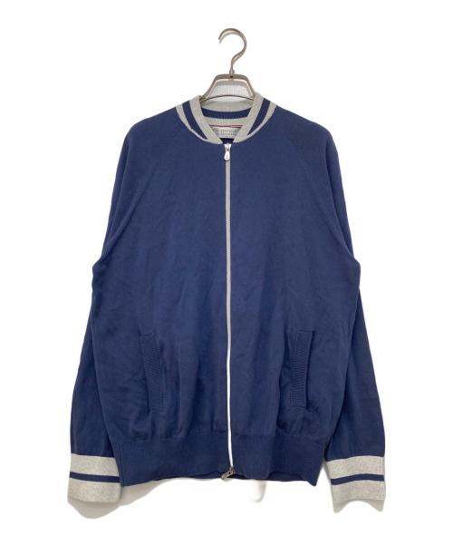 BRUNELLO CUCINELLI（ブルネロクチネリ）BRUNELLO CUCINELLI (ブルネロクチネリ) コットンジップカーディガン ブルー サイズ:48の古着・服飾アイテム