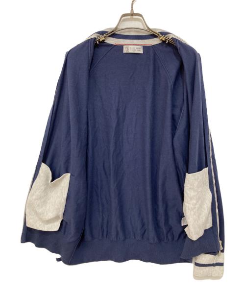 BRUNELLO CUCINELLI（ブルネロクチネリ）BRUNELLO CUCINELLI (ブルネロクチネリ) コットンジップカーディガン ブルー サイズ:48の古着・服飾アイテム