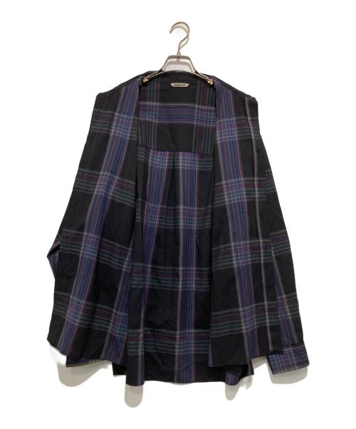 AURALEE（オーラリー）AURALEE (オーラリー) SUPER LIGHT WOOL CHECK SHIRT（宇s－パーライトウールチェックシャツ）/ A9AS01LC ネイビー サイズ:5の古着・服飾アイテム