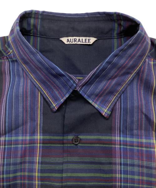 AURALEE（オーラリー）AURALEE (オーラリー) SUPER LIGHT WOOL CHECK SHIRT（宇s－パーライトウールチェックシャツ）/ A9AS01LC ネイビー サイズ:5の古着・服飾アイテム