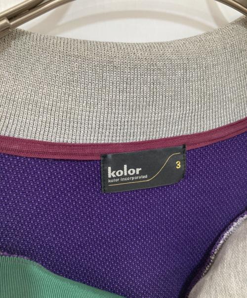 KOLOR（カラー）KOLOR (カラー) 22SS ドッキングポロシャツ 23SCM-T01201 パープル サイズ:3の古着・服飾アイテム