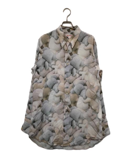 masu（エムエーエスユー）masu (エムエーエスユー) PRINT SILK SHIRT ピンク サイズ:46の古着・服飾アイテム