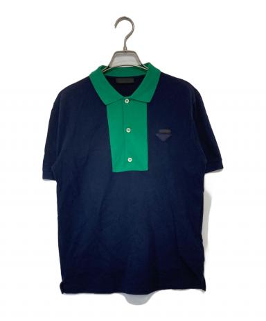 PRADA SPORT 00s 比翼ポロシャツ ネイビー 中古・古着通販】PRADA (プラダ) バイカラーポロシャツ ネイビー