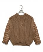 HERNOヘルノ）の古着「RESORT ナイロンウルトラライト スリーブ ソフトケーブル セーター Soft cable knit sweater 57666-52962-2」｜ベージュ