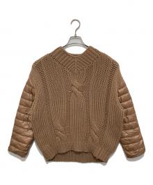 HERNO（ヘルノ）の古着「RESORT ナイロンウルトラライト スリーブ ソフトケーブル セーター Soft cable knit sweater 57666-52962-2」｜ベージュ