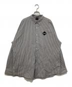 F.C.R.B.エフシーレアルブリストル）の古着「BIG LOGO L/S BAGGY SHIRT（ビッグロゴバギーシャツ）FCRB-250086」｜グレー
