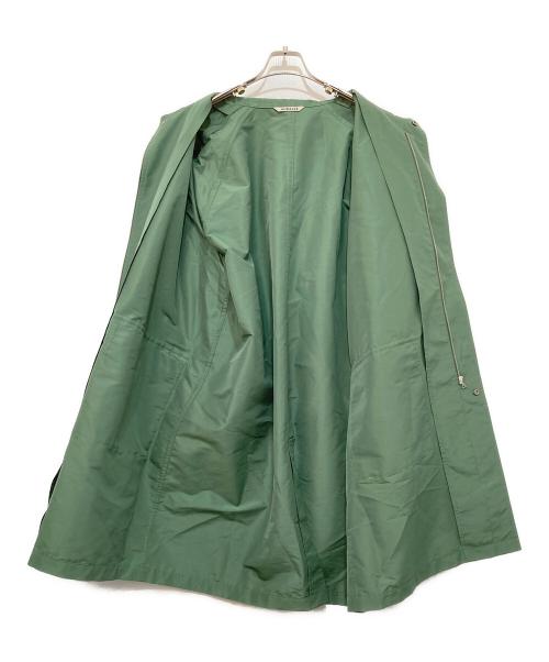 AURALEE（オーラリー）AURALEE (オーラリー) SILK POLYESTER GROSGRAIN SOUTIEN COLLAR COAT（シルクポリエステルグログランステンカラーコート）　25SS　A225C01GR グリーン サイズ:4の古着・服飾アイテム