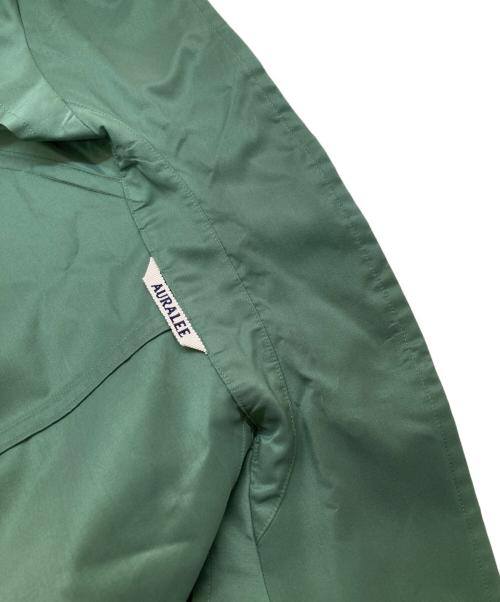 AURALEE（オーラリー）AURALEE (オーラリー) SILK POLYESTER GROSGRAIN SOUTIEN COLLAR COAT（シルクポリエステルグログランステンカラーコート）　25SS　A225C01GR グリーン サイズ:4の古着・服飾アイテム