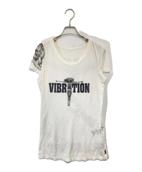 L.G.B（ルグランブルー）L.G.B (ルグランブルー) MASSAGE-4/HSC　Tシャツ　27001GYM ホワイトの古着・服飾アイテム