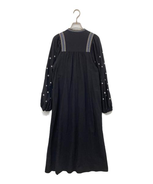 ne quittez pas（ヌキテパ）ne quittez pas (ヌキテパ) Crimp Cotton Embroidery York Dress ブラック サイズ:Mの古着・服飾アイテム