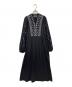 ne quittez pas（ヌキテパ）の古着「Crimp Cotton Embroidery York Dress」｜ブラック