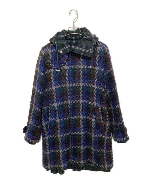 sacai（サカイ）sacai (サカイ) SACAI　サカイ リバーシブルフーデッドツイードコート　Reversible fooded tweed coat　15-00907M ネイビー サイズ:1の古着・服飾アイテム