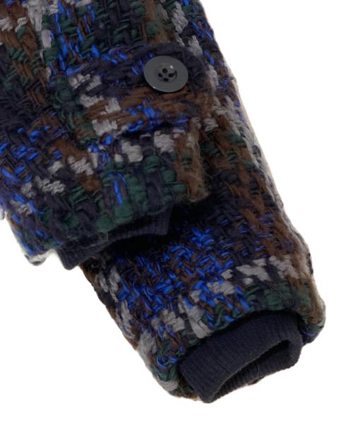 sacai（サカイ）sacai (サカイ) SACAI　サカイ リバーシブルフーデッドツイードコート　Reversible fooded tweed coat　15-00907M ネイビー サイズ:1の古着・服飾アイテム