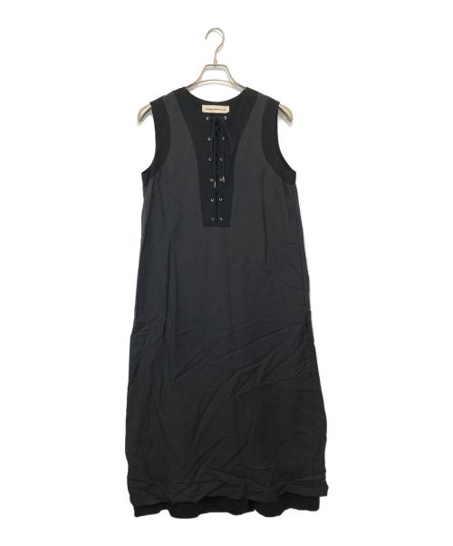 VOLTAGE CONTROL FILTER（ヴォルテージ コントロール フィルター）VOLTAGE CONTROL FILTER (ヴォルテージ コントロール フィルター) Front Lace Up Long Dress　フロントレースアップロングドレス　1123031001 ブラック サイズ:FREEの古着・服飾アイテム