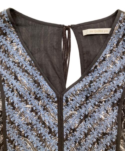 ne quittez pas（ヌキテパ）ne quittez pas (ヌキテパ) コットンルレックスチューリッププリントヨーク刺繍ドレス グレー サイズ:Mの古着・服飾アイテム