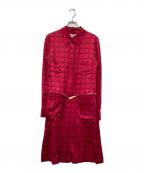 CHANELシャネル）の古着「チョコバー 長袖シルクシャツワンピース」｜ピンク