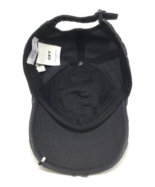 OFFWHITE（オフホワイト）OFFWHITE (オフホワイト) Distressed Denim Baseball Cap　OWLA017S25DEN003 ブラック サイズ:OSの古着・服飾アイテム