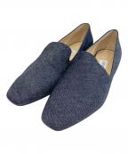 JIMMY CHOOジミーチュウ）の古着「デニムフラットシューズ　DENIM FLAT SHOES」｜インディゴ