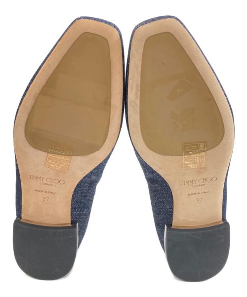 JIMMY CHOO（ジミーチュウ）JIMMY CHOO (ジミーチュウ) デニムフラットシューズ　DENIM FLAT SHOES インディゴ サイズ:37の古着・服飾アイテム