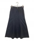 Mame Kurogouchiマメクロゴウチ）の古着「Trapeze Demin Skirt　トラペーズデニムスカート　ブラックデニム　MM22PF-SK714」｜ブラック