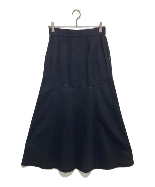 Mame Kurogouchi（マメクロゴウチ）mame kurogouchi (マメクロゴウチ) Trapeze Demin Skirt　トラペーズデニムスカート　ブラックデニム　MM22PF-SK714 ブラック サイズ:2の古着・服飾アイテム