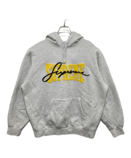 SUPREME（シュプリーム）SUPREME (シュプリーム) Embroidered Chenille/プルオーバーパーカー　22SS グレー サイズ:SIZE　Mの古着・服飾アイテム