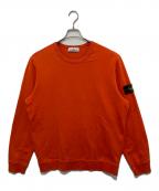 STONE ISLANDストーンアイランド）の古着「Garment Dyed Sweatshirt(ガーメントダイスウェットシャツ)　アイコンパッチクルーネックスウェット　791562420 V0037」｜オレンジ