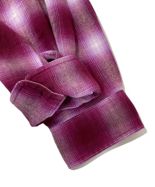 SUPREME（シュプリーム）Supreme (シュプリーム)  22FW Shadow Plaid Flannel Zip up Shirt（シャドウプレイドフランネルジップシャツ） ピンク サイズ:Lの古着・服飾アイテム