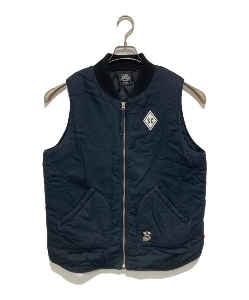 stussy（ステューシー）stussy (ステューシー) CHALLENGER (チャレンジャー) Blend Ice Cream Work Vest（ブレンドアイスクリームワークベスト） ブラック サイズ:Lの古着・服飾アイテム