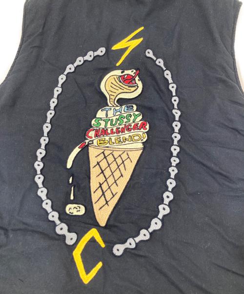 stussy（ステューシー）stussy (ステューシー) CHALLENGER (チャレンジャー) Blend Ice Cream Work Vest（ブレンドアイスクリームワークベスト） ブラック サイズ:Lの古着・服飾アイテム