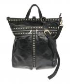 ROLL×ISAMU KATAYAMA BACKLASHロール×イサムカタヤマ・バックラッシュ）の古着「別注 3way ホースレザー スタッズヘルメット バッグ」｜ブラック