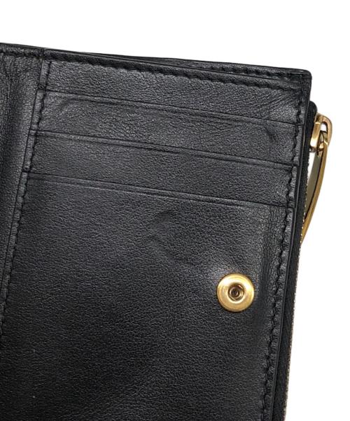 BOTTEGA VENETA（ボッテガベネタ）BOTTEGA VENETA (ボッテガベネタ) 2つ折りイントレチャートウォレット　ラムスキン カーフスキン　707601 VCPP3 8425 ブラックの古着・服飾アイテム