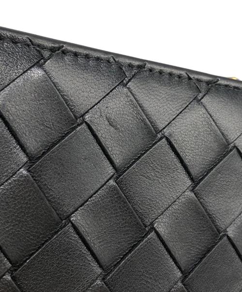 BOTTEGA VENETA（ボッテガベネタ）BOTTEGA VENETA (ボッテガベネタ) 2つ折りイントレチャートウォレット　ラムスキン カーフスキン　707601 VCPP3 8425 ブラックの古着・服飾アイテム