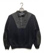 ISABEL MARANTイザベルマラン）の古着「ナイロン切替ハーフジップスウェット」｜ブラック