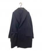 COMOLIコモリ）の古着「ウール ショールカラーコート」｜ネイビー