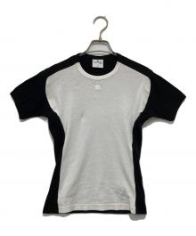 courreges（クレージュ）の古着「Contrast Frame T-Shirt」｜ホワイト×ブラック