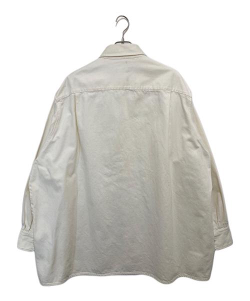 RAF SIMONS（ラフシモンズ）RAF SIMONS (ラフシモンズ) BIG FIT DENIM SHIRT with TWO PATCHE（ビッグフィットシャツ）/ オーバーサイズドシャツ　191-248 ホワイト サイズ:Sの古着・服飾アイテム