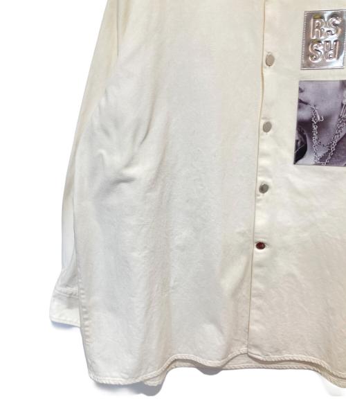 RAF SIMONS（ラフシモンズ）RAF SIMONS (ラフシモンズ) BIG FIT DENIM SHIRT with TWO PATCHE（ビッグフィットシャツ）/ オーバーサイズドシャツ　191-248 ホワイト サイズ:Sの古着・服飾アイテム