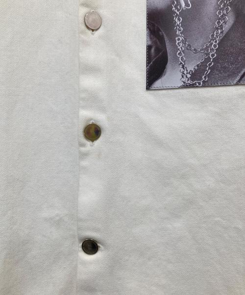 RAF SIMONS（ラフシモンズ）RAF SIMONS (ラフシモンズ) BIG FIT DENIM SHIRT with TWO PATCHE（ビッグフィットシャツ）/ オーバーサイズドシャツ　191-248 ホワイト サイズ:Sの古着・服飾アイテム