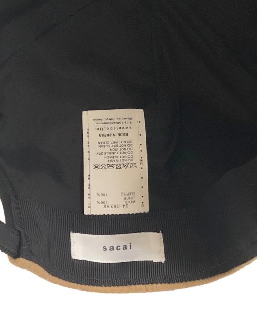 sacai（サカイ）sacai (サカイ) S Cap Wool Melton　Sロゴ　ウールメルトンキャップ　24AW　24-0838s ブラウンの古着・服飾アイテム