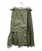 sacaiサカイ）の古着「ナイロン切替プリーツスカート　22-08363」｜カーキ