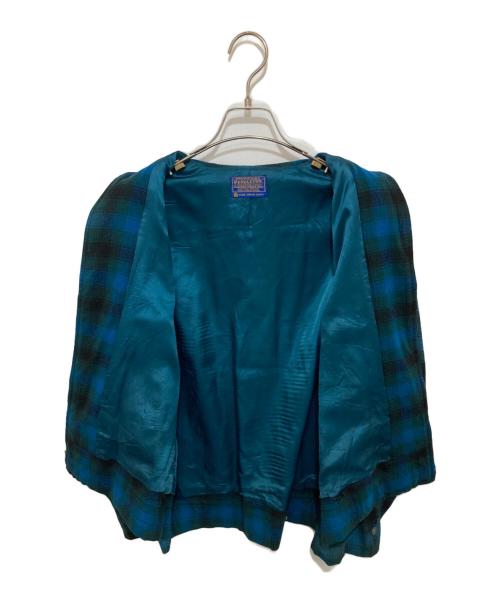 PENDLETON（ペンドルトン）PENDLETON (ペンドルトン) 50～60’s vintage check pattern wool zip-up blouson　チェック柄ウールブルゾン 棒タロン グリーン サイズ:記載なしの古着・服飾アイテム
