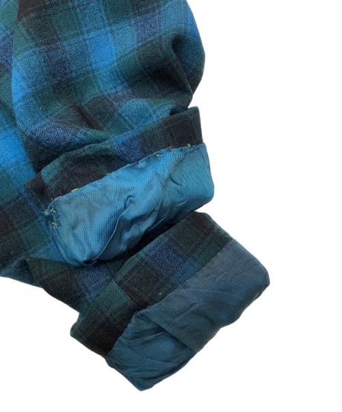 PENDLETON（ペンドルトン）PENDLETON (ペンドルトン) 50～60’s vintage check pattern wool zip-up blouson　チェック柄ウールブルゾン 棒タロン グリーン サイズ:記載なしの古着・服飾アイテム